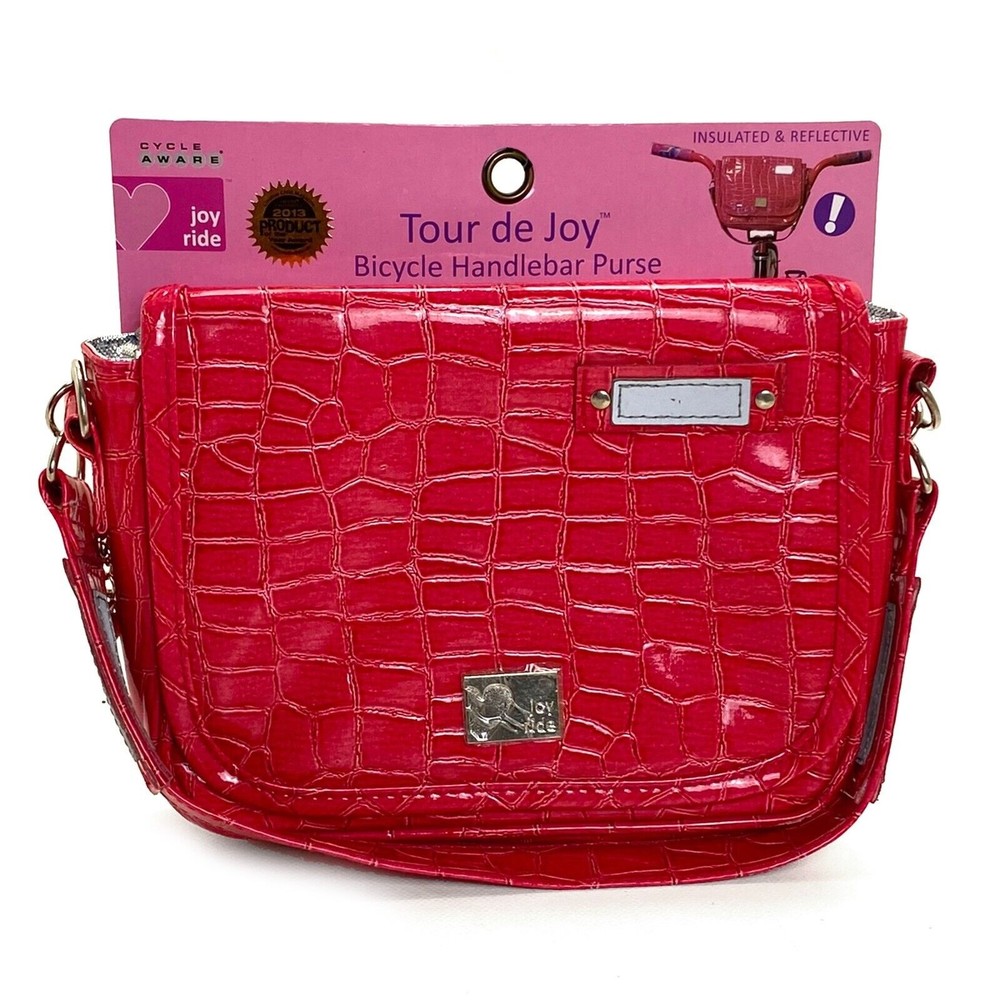 Kids TOUR DE JOY Bicycle Handlebar Purse Bicycle Pouch Pink Reflective Insulated